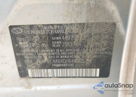 2013 Hyundai Sonata Limited 2.0T из США, поврежденный, VIN 5NPEC4ABXDH644005